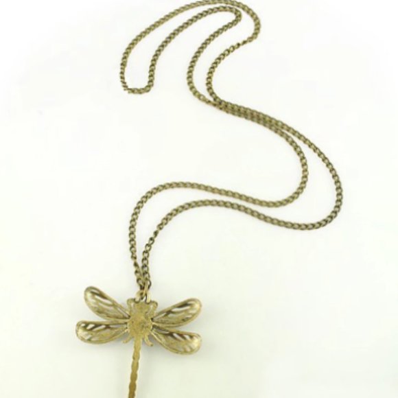 Vintage Boho Hollow Dragonfly Medium Chain Pendant Necklace - Picture 8 of 8